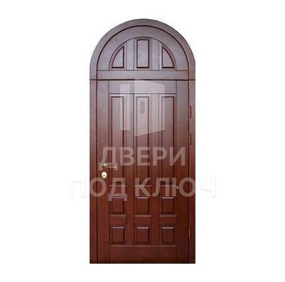 Одностворчатая входная металлическая дверь с верхней вставкой в дом ДПК-12714
